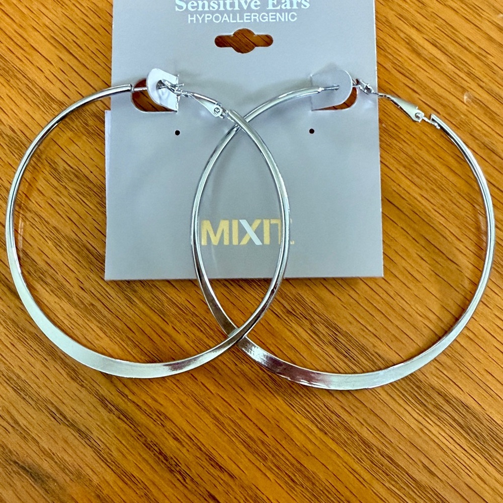Mixit Hypoallergenic Silver Hoop Earrings